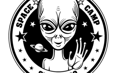 Aliens Logo Space Camp Logo Ufo Space Explore Logo