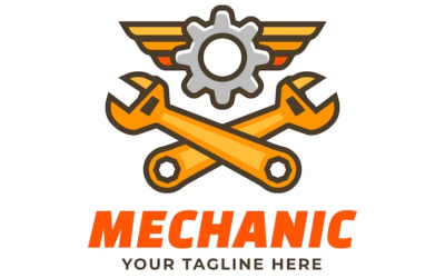 Logo Mechanic Engineering Logo Mechanical Repair Service Logo